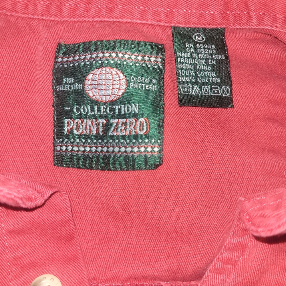 Vintage 90's Point Zero Men's Red Button-Up Casual Cotton Shirt M - Picture 8 of 8
